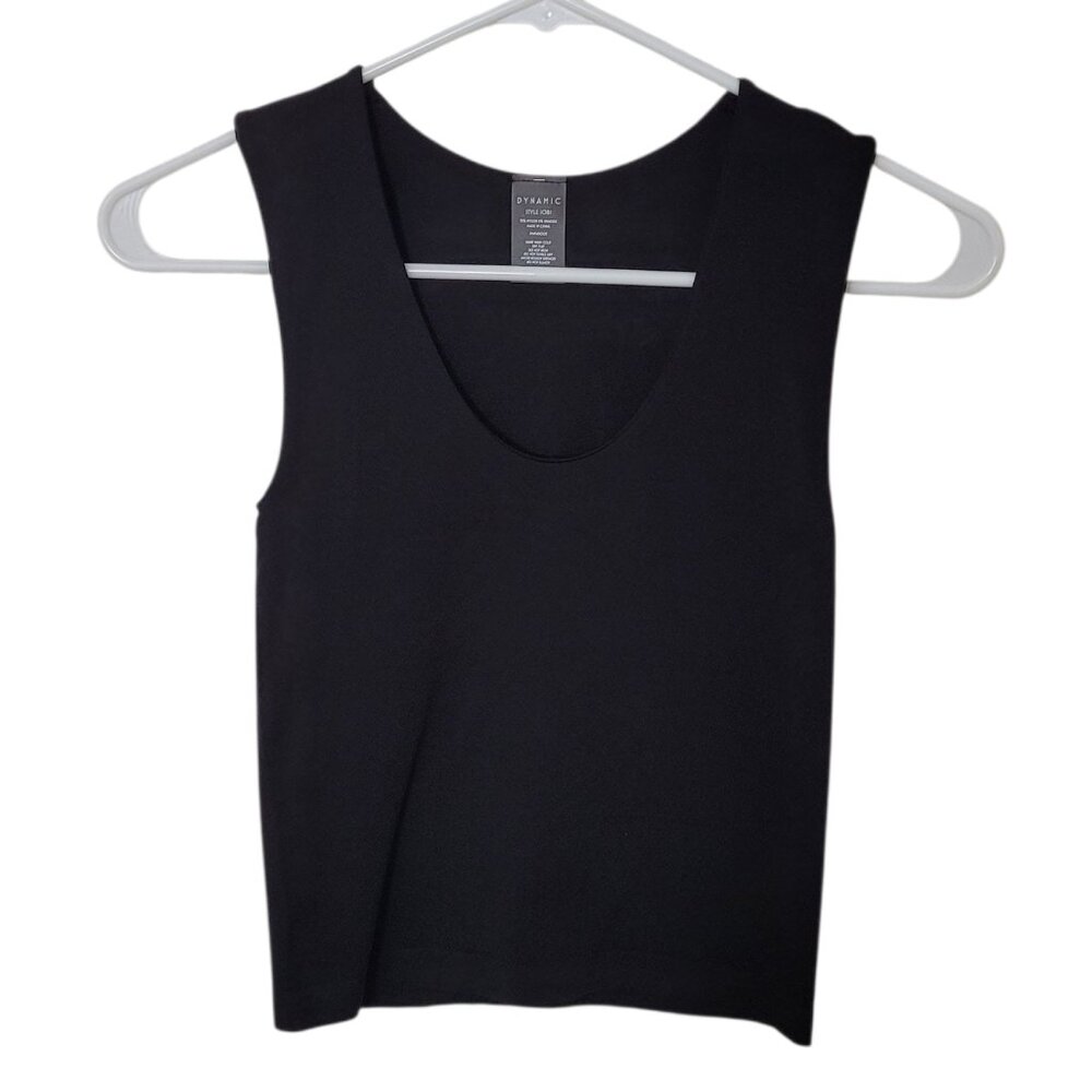 Dynamic Seamless Tank Top Deep Scoop Neck Black Onesize Athletic Athleisure - Picture 7 of 7